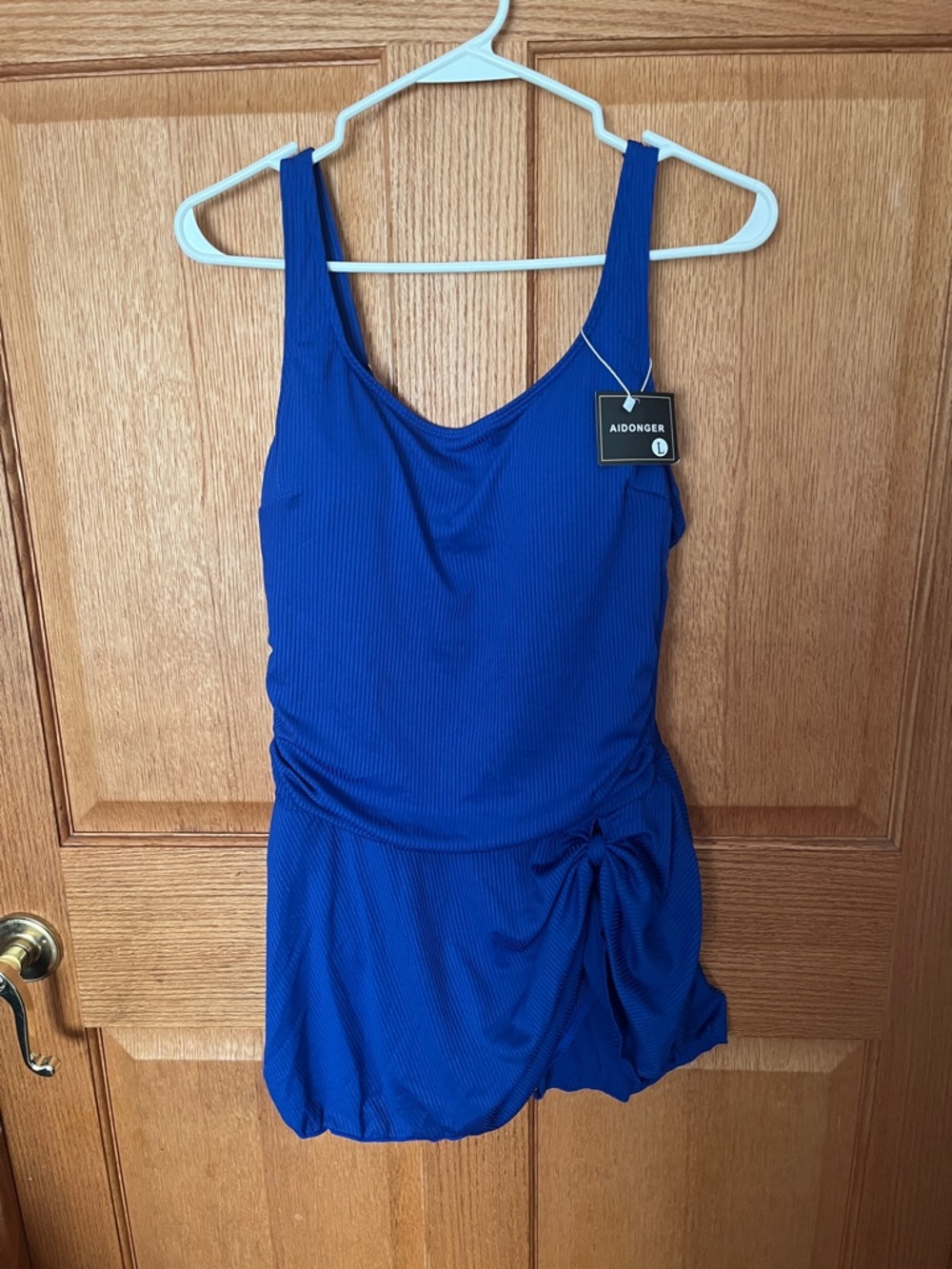 Aiodnger Royal Blue swimsuit with Side Tie
